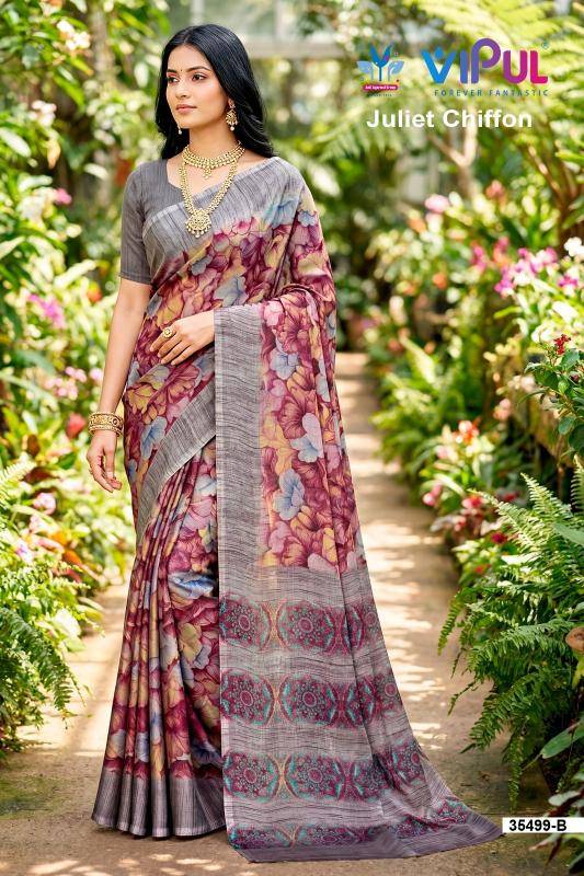 Vipul 35499 julliet chiffon Saree suppliers in Mumbai